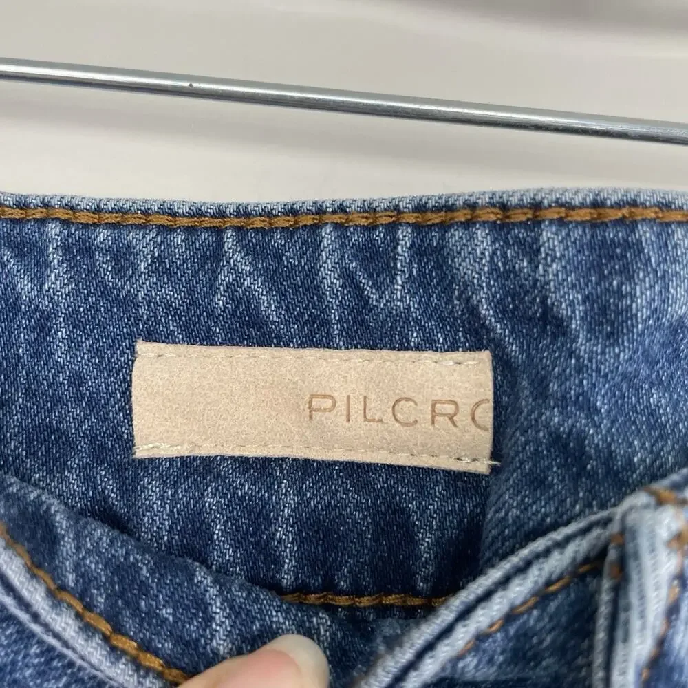 PILCRO Flare Jeans Size 31 Blue High Rise Hippie Bell Bottoms Stretch Festival